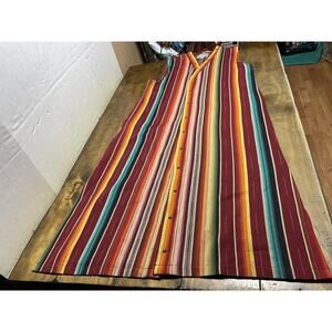 Silverado USA Serape Stripe Studded Boho South Western Shirt Duster Large